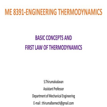 Basic Concepts and First Law of Thermodynamics