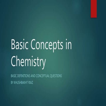 Basic concepts in chemistry