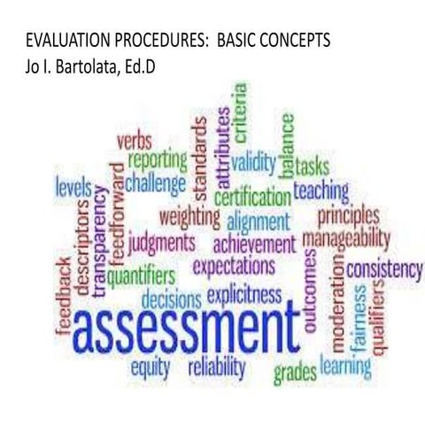 Basic concepts in evaluation procedures in education