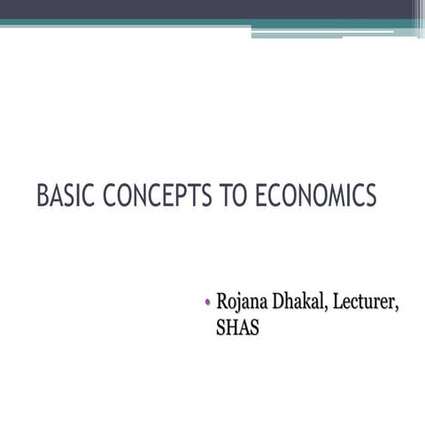 Basic concepts of economics