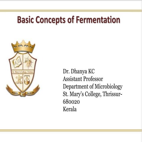 Basic concepts of fermentation