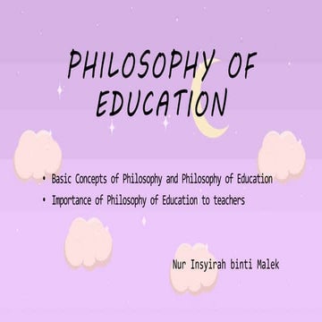 Basic concepts of philosophy and philosophy of education