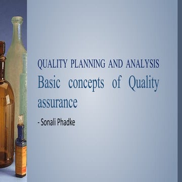 Basic concepts of quality assurance