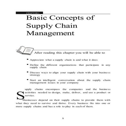 Basic concepts of supply chain management