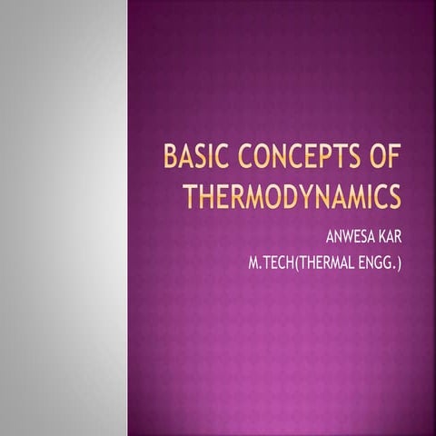 Basic concepts of thermodynamics