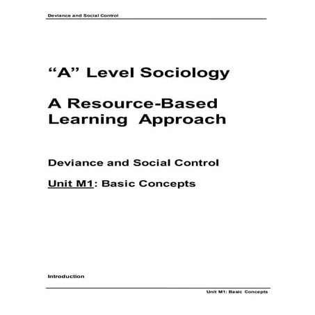 Basic concepts on crime and deviance 