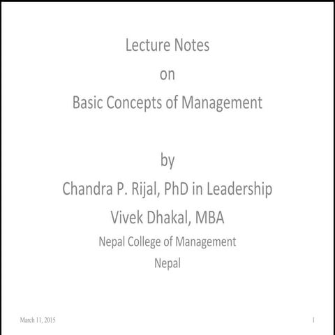 Basic conceptual perspectives in management