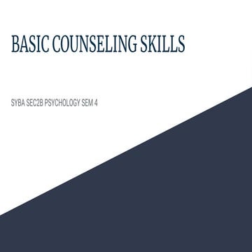 Basic counseling skills