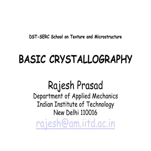 Basic crystallography