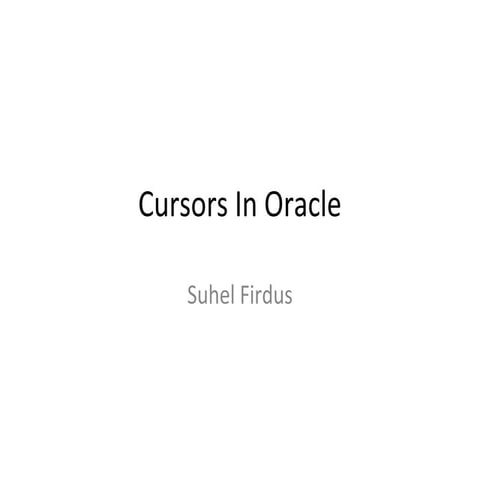 Basic cursors in oracle | PPT