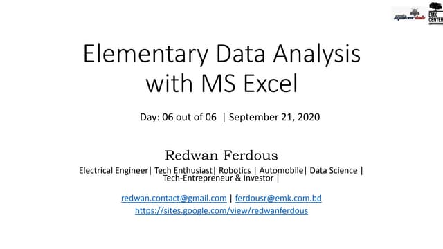 Elementary Data Analysis with MS Excel_Day-6