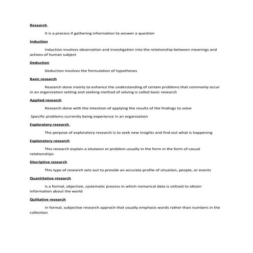 Basic Definitions Of Business Research Methods