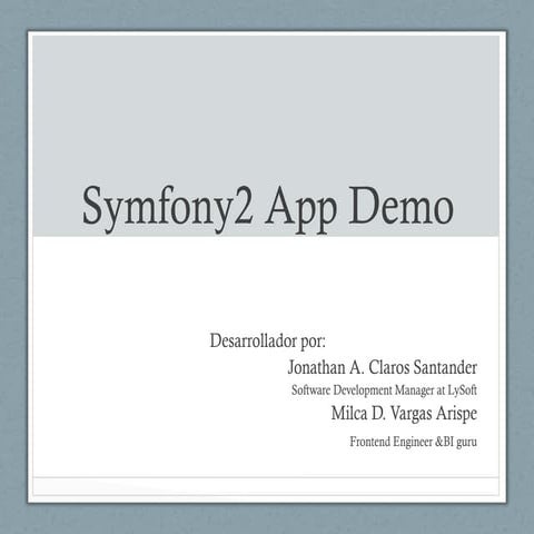 Presentación Symfony2 Demo