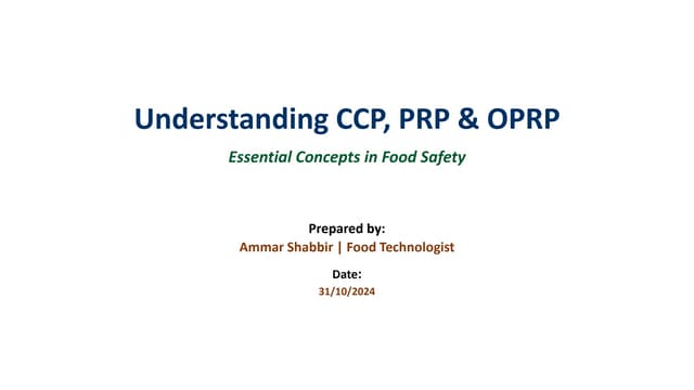 CCP, PRP, OPRP ppt that explain about it | PPTX