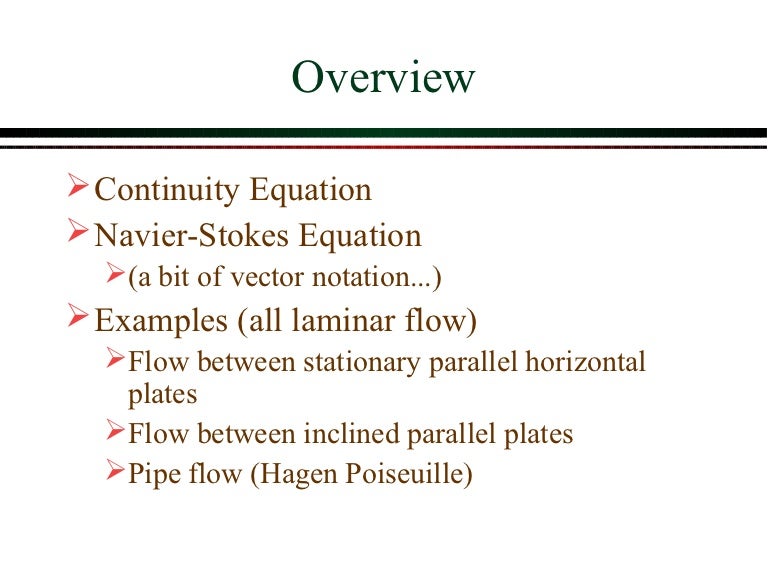 Basic differential equations in fluid mechanics