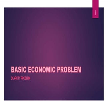 Basic economic problem
