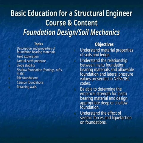 Comprehensive Curriculum and Foundations for Structural Engineering ...
