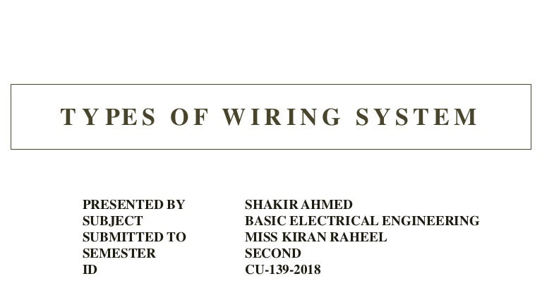 Wiring and its types