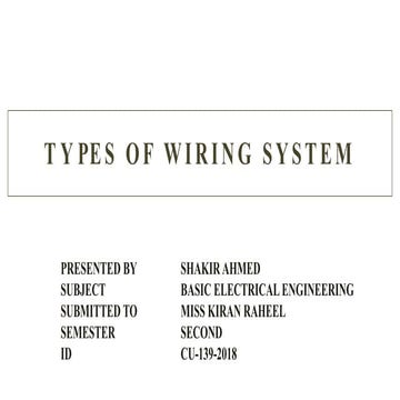 Wiring and its types