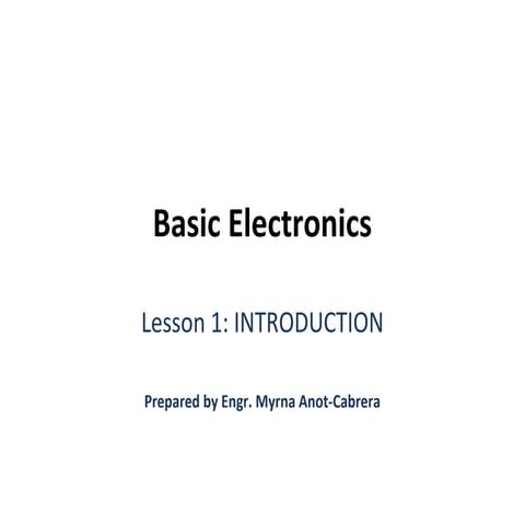 Introduction to Basic electronics | PPT