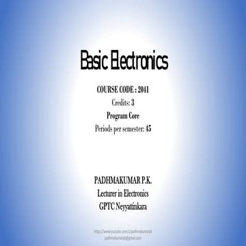 Basic Electronics for diploma students as per technical education Kerala Syll...