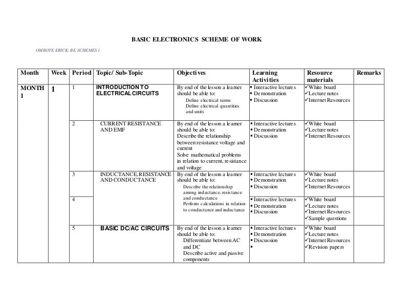 Basic Electronics Schemes