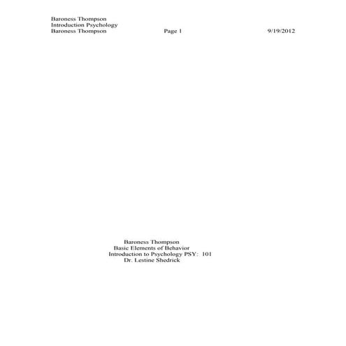 Basic elements of behavior