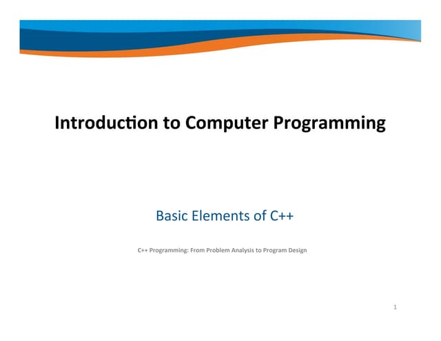 Basic Elements of C++