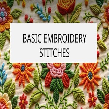 Basic embroidery Stitches for Grade 9 st