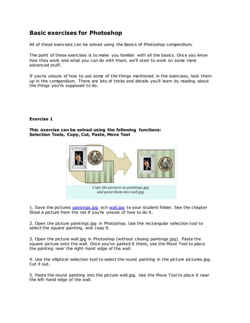 Basic exercises for photoshop