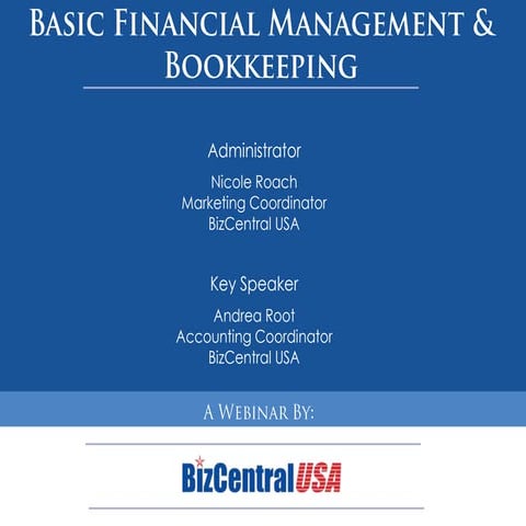 Basic Financial Management for Small Businesses