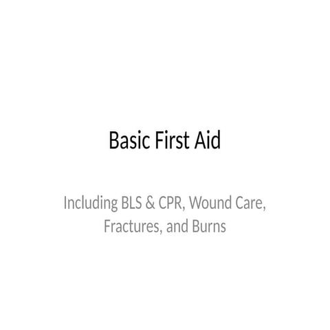 Basic First Aid Presebnjjjjjntation Pptx