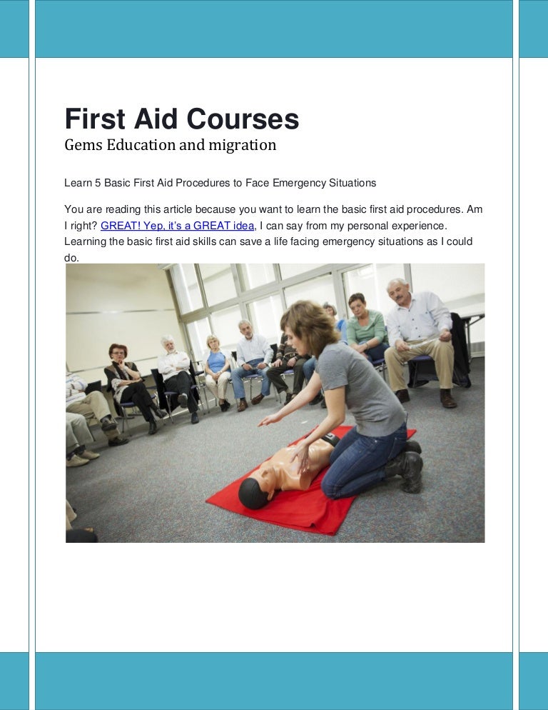 Basic first aid procedures