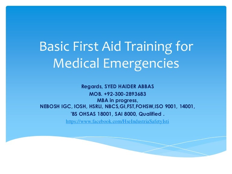 Basic First Aid Training By ISTI