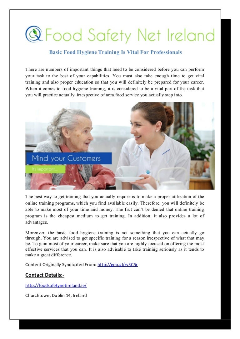 Basic Food Hygiene Training Is Vital For Professionals
