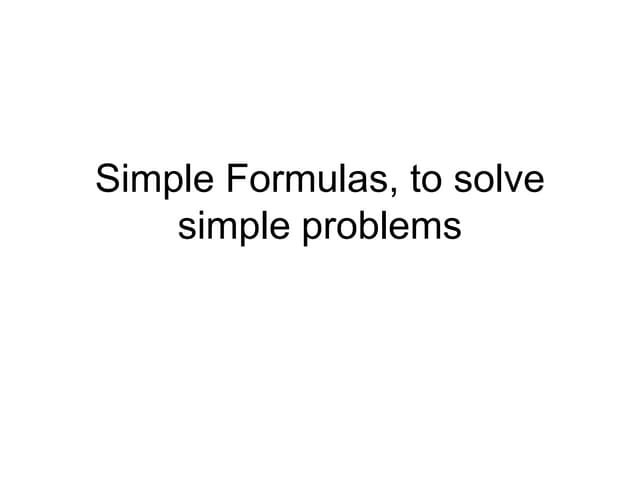 Basic formulas | PPTX | Science