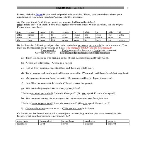 Basic French Exercises