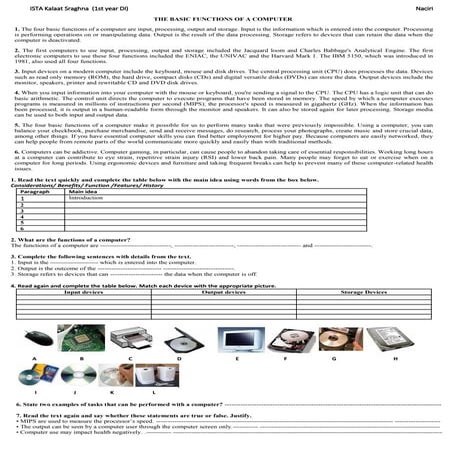 Understanding the Basic Functions and Features of Computers | PDF