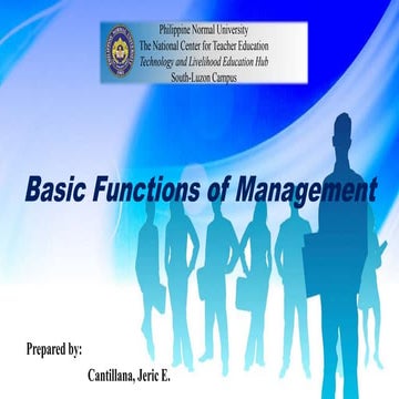 Basic functions of management | PPT