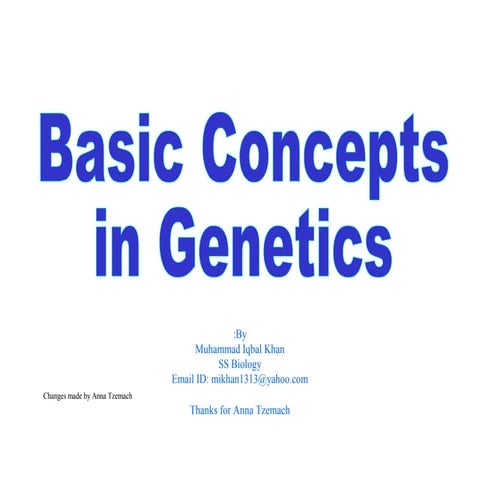 Basic genetics | PPT | Reproductive Health | Diseases and Conditions