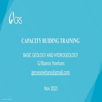 Basic Geology hydrogeology for ground water detection