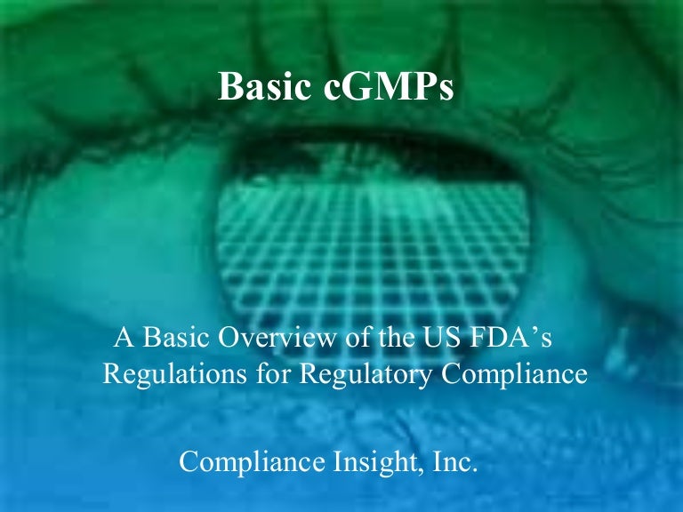 Basics Of FDA GMP Training