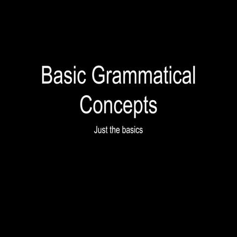 Basic grammatical concepts
