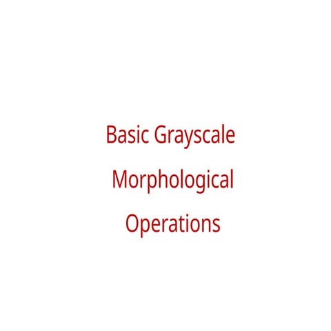 Morphological operations | PDF