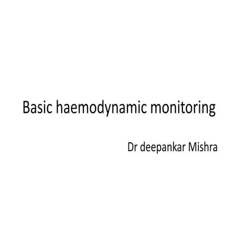 Basic haemodynamic monitoring