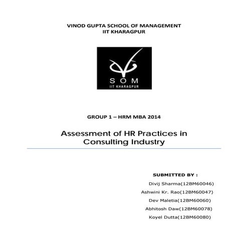 Basic human resource management report on consulting firms