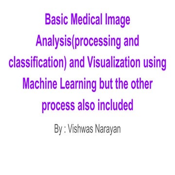 Basic image analysis(processing and classification) and visualization using m...