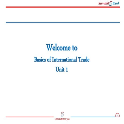 Basics of International Trade Unit 1