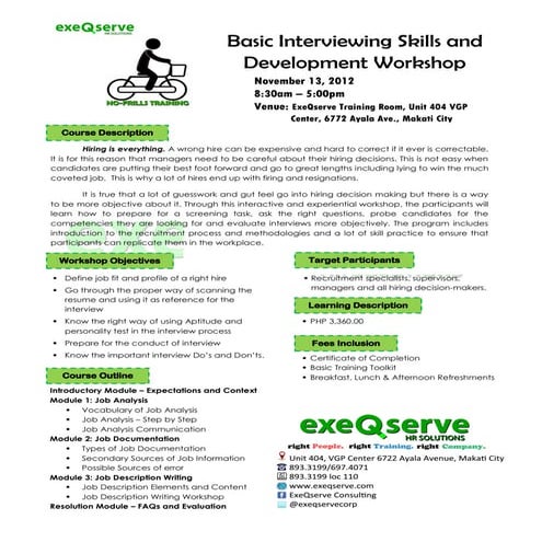 Basic interviewing skills workshop