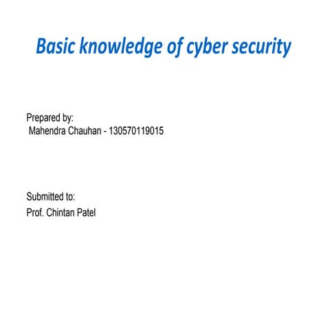 Basic knowledge of cyber security